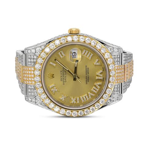 rolex gold dial datejust|rolex datejust iced out 41mm.